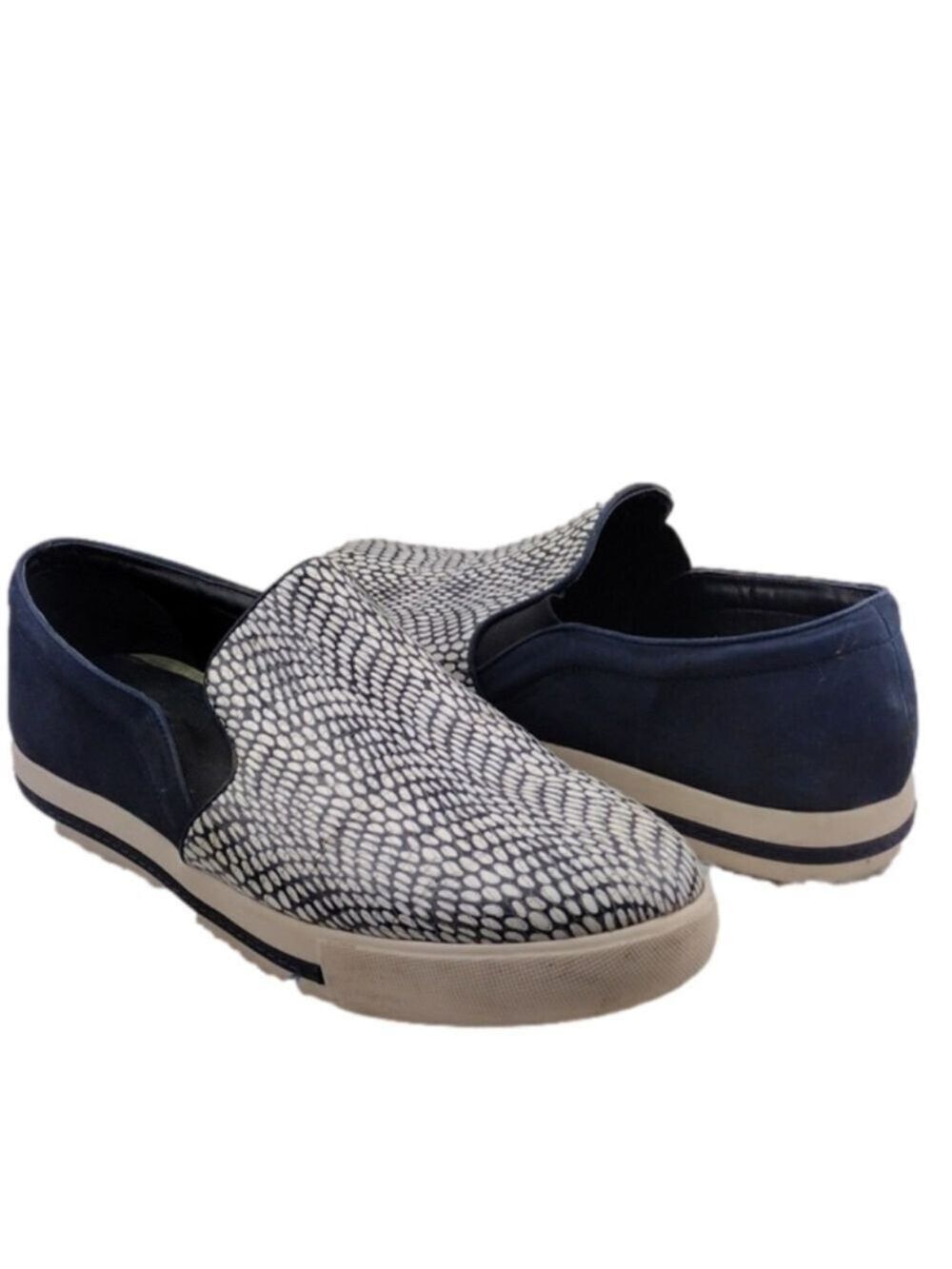 Klubo Nico Blue Leather Pastizal Upper Almond Toe Slip On Platform Sneaker